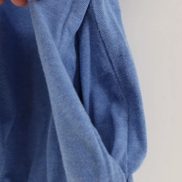 Polo Ralph Lauren Mens Blue Cotton Pique Quarter Zip Pullover Sweater Large LG - Picture 10 of 10